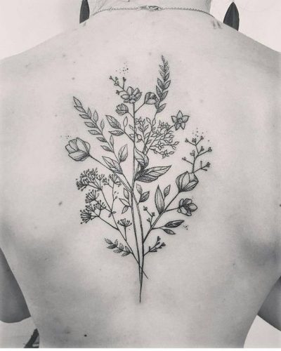 Elegant Lilac Tattoo Black and White 15 Ideas for : Embrace Minimalist Floral Art