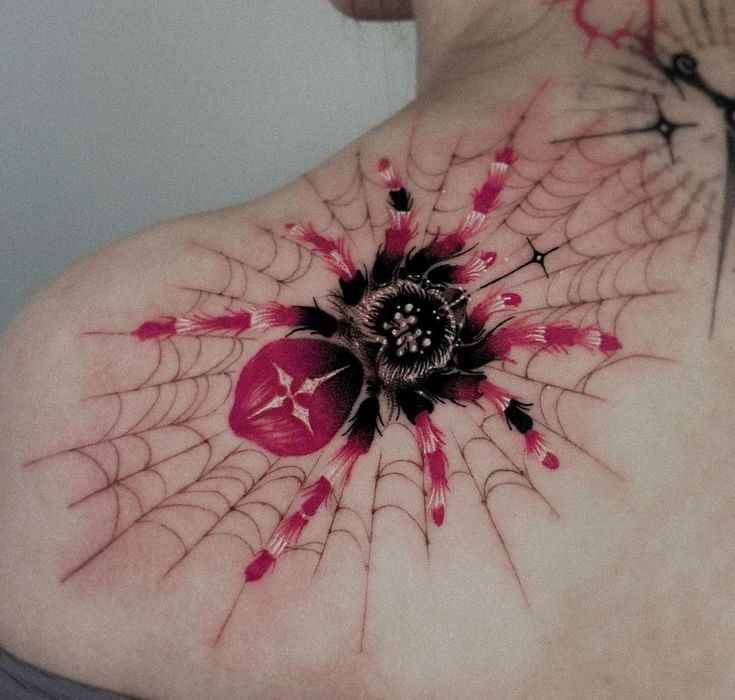 27 Spider Web Tattoo Ideas for Men and Women Shoulder, Full Sleeve, Stencil Designs