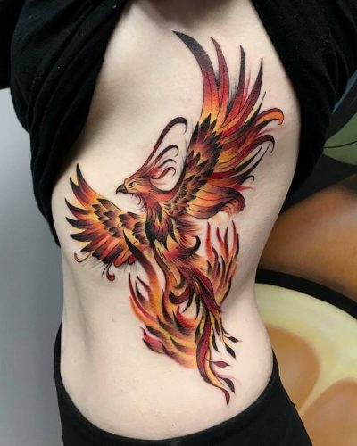 27 Majestic Phoenix Color Tattoo Designs