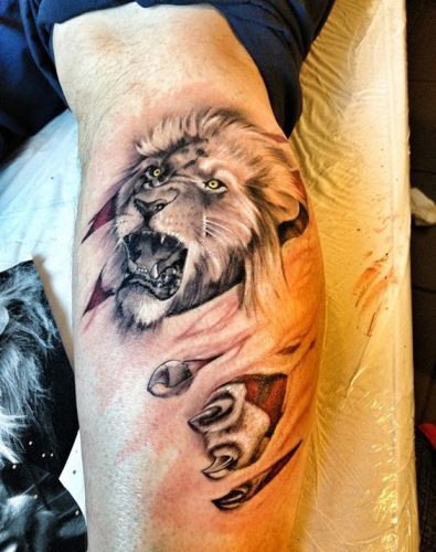 Immerse in Depth: 22 3D Lion Tattoo Ideas