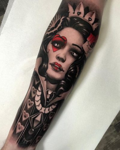15 Queen of Hearts Tattoo Ideas: Royal Designs for Passionate Souls