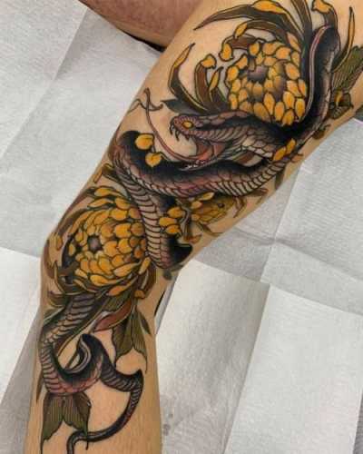 23 Snake Tattoos on Thigh Ideas for Alluring Art
