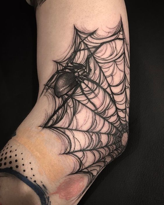 27 Spider Web Tattoo Ideas for Men and Women Shoulder, Full Sleeve, Stencil Designs