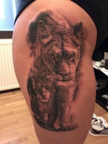 Celebrate the Pride: 24 Lion Family Tattoo Ideas