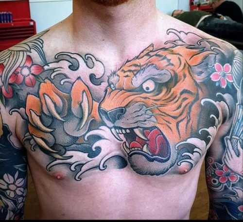 27 Chest Tiger Tattoo Ideas