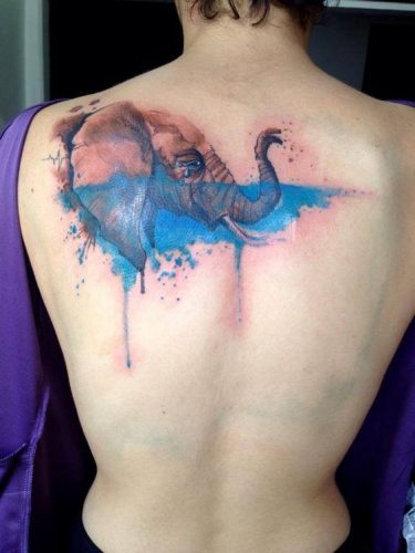 19 Elephant Tattoos with Raised Trunk Ideas