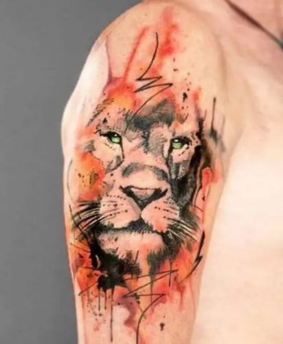Watercolor Lion Tattoo: 20 Vibrant and Artistic Designs
