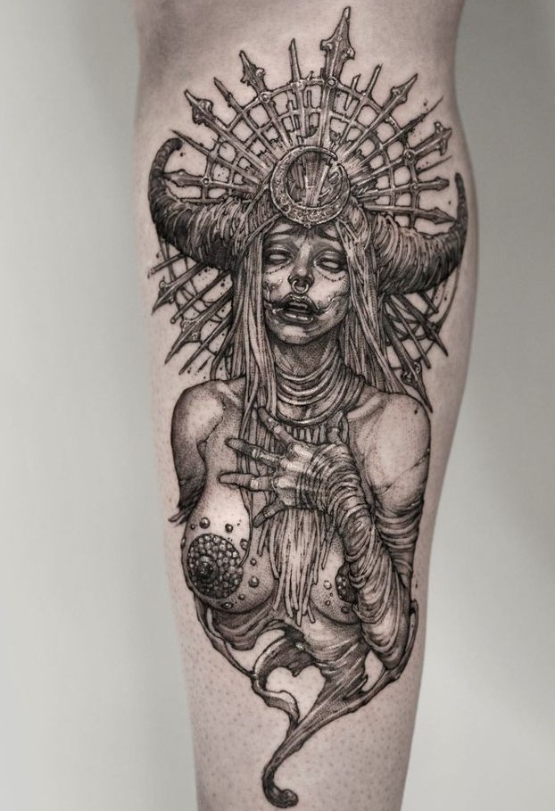 Explore 26 Lilith Tattoo Ideas for : Dark Aesthetic, Black Moon Symbols, Realistic & Blackwork Designs