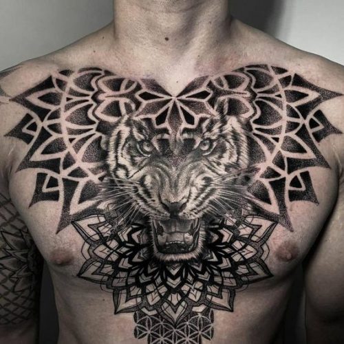 27 Chest Tiger Tattoo Ideas