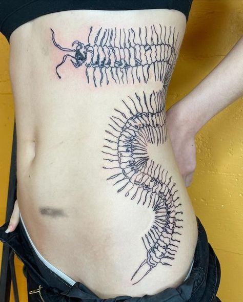 31 Centipede Tattoo Ideas : Blackwork, Traditional, Tokyo Ghoul, Spider Lily, Skull, Giant Back