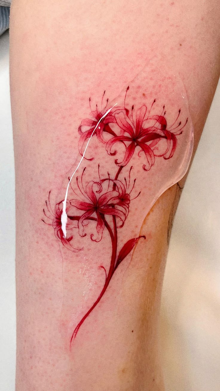 Spider Lily Tattoo 30 Ideas with Traditional Japanese Design, Arm Sleeve, Abstract Meaning