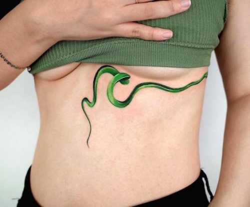 21 Mesmerizing Snake Tattoos on Stomach Ideas