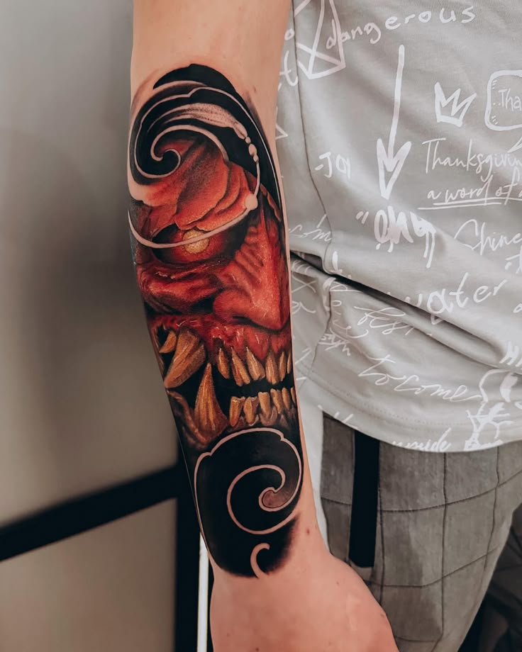 27 Oni Mask Tattoo Ideas Traditional Japanese Designs for Forearm, Chest, Sleeve, and Back