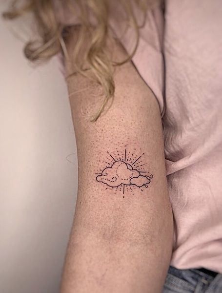 26 Cloud Tattoo Ideas with Sleeve Backgrounds, Stencil Designs, Realistic Heavens, Anime Inspiration