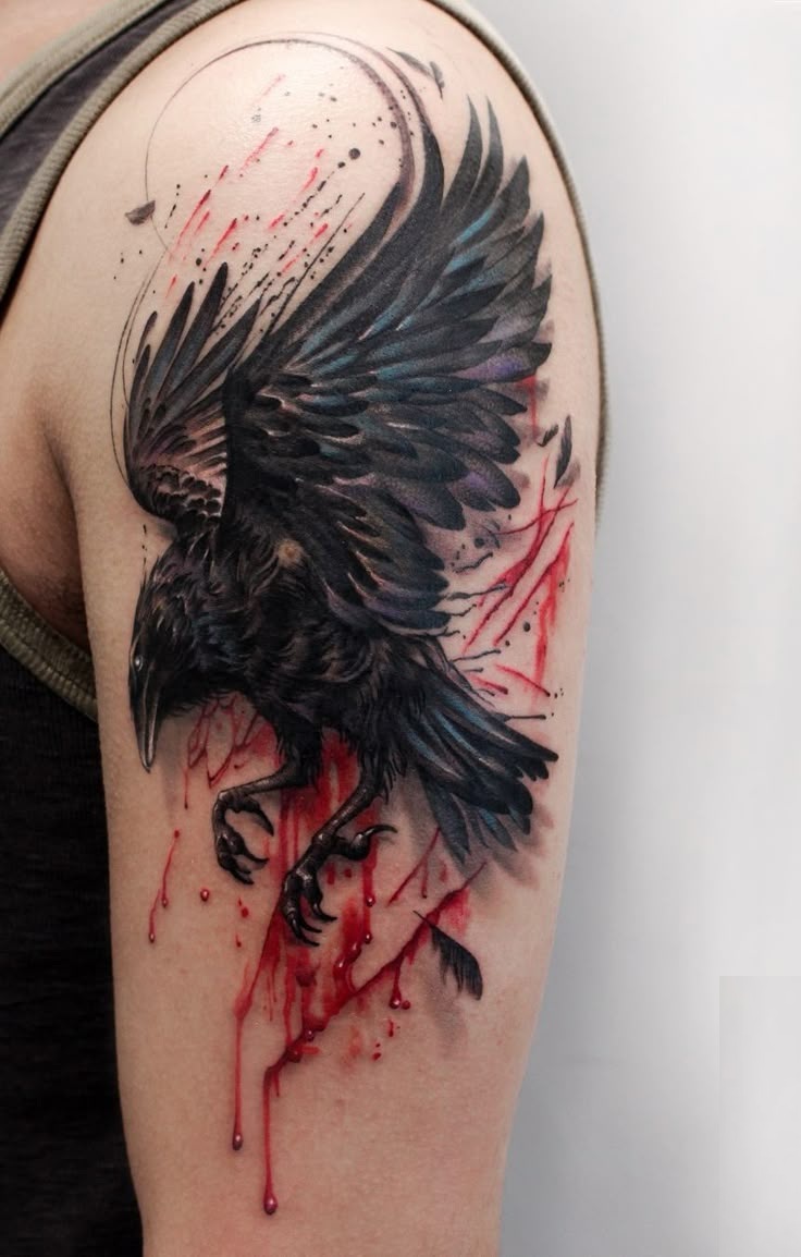 28 Unique Crow Tattoo Ideas Blackwork, Traditional, Flying, Viking, Sleeve, and Minimalist Designs