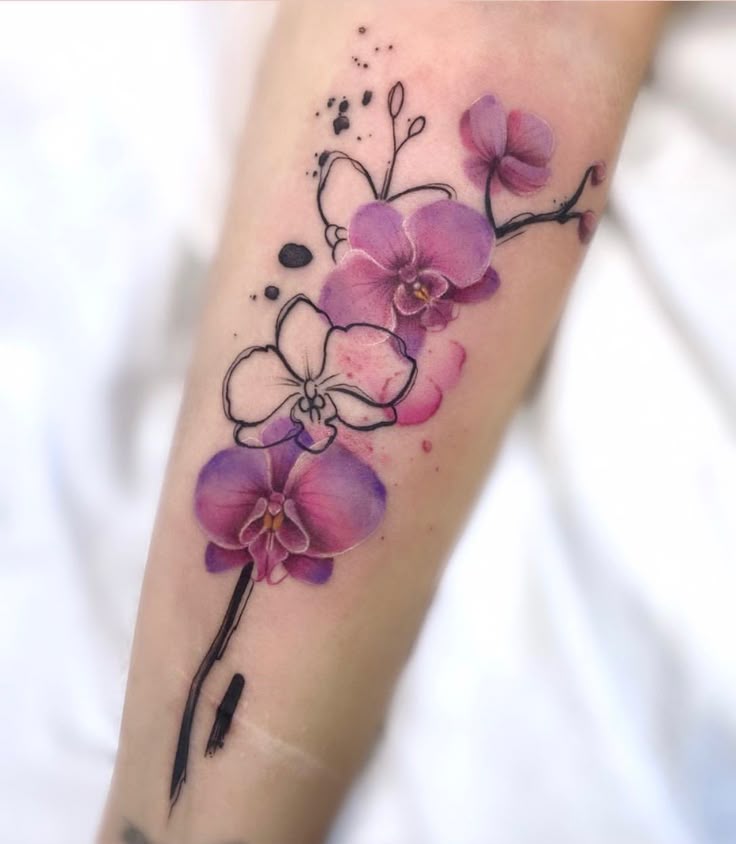 26 Orchid Tattoo Ideas for Minimalist, Colour, and Fine Line Designs