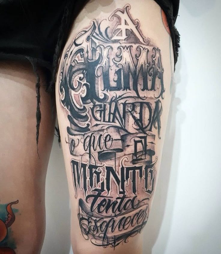 26 Lettering Tattoo Ideas for Men: Bold Fonts, Chicano, Japanese, Vertical, Fine Line & More