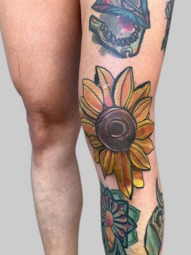 Under Knee Tattoos for Women 17 ideas