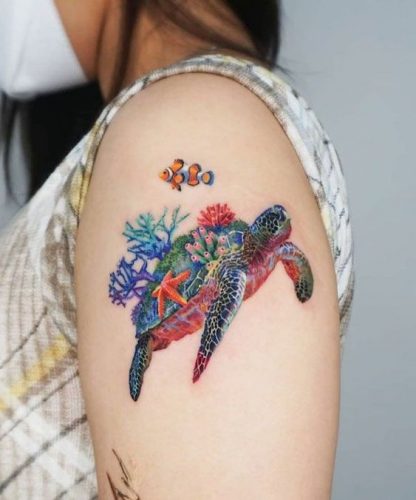 21 Sea Turtle Tattoo Design