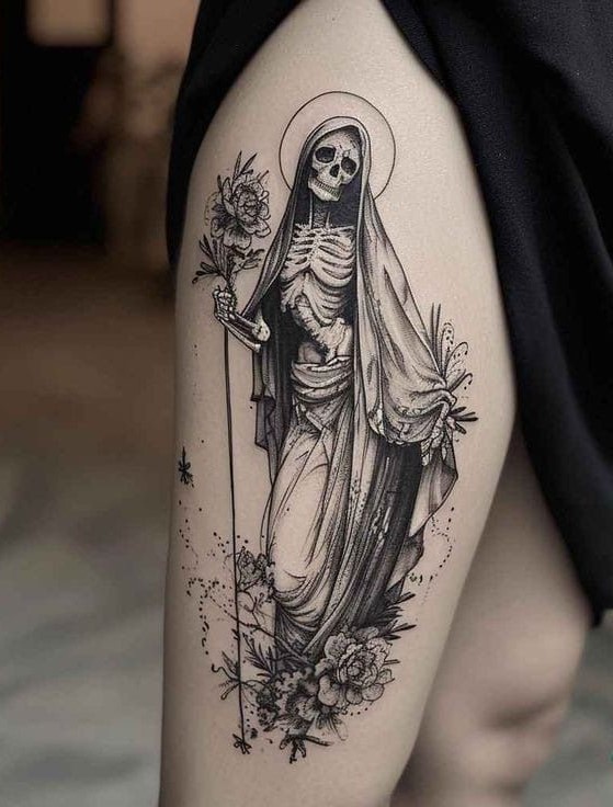 19 Ideas for Santa Muerte Tattoos: A Deep Dive into Symbolism and Style