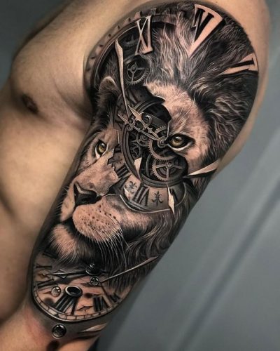 Lion Tattoo Sleeve: 18 Captivating Full Arm Designs