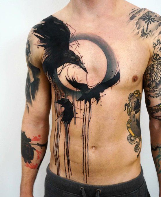 28 Unique Crow Tattoo Ideas Blackwork, Traditional, Flying, Viking, Sleeve, and Minimalist Designs