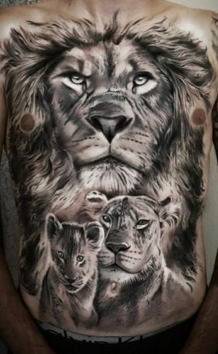 19 Lion Tattoo with Cubs: Celebrate Family and Love
