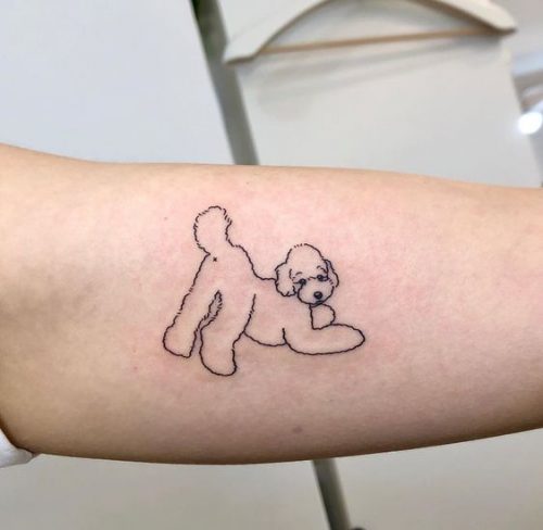 15 Sleek Dog Outline Tattoo Ideas
