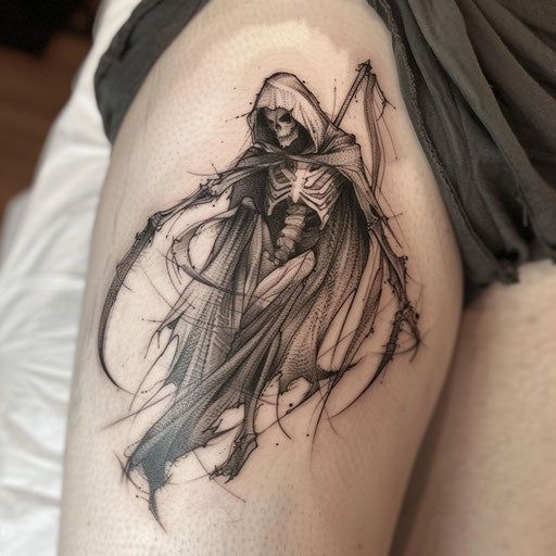 Discover 20 Grim Reaper Tattoo Ideas for Men & Women: Realistic, Traditional, Cute, and Neo-Traditional Designs