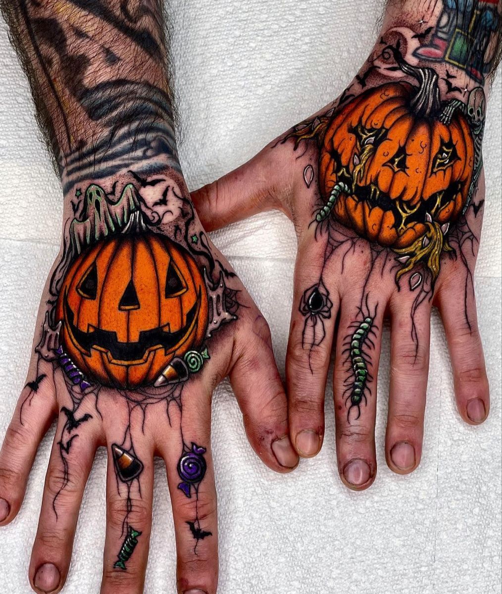 28 Pumpkin Tattoo Ideas Cute, Scary, Flash & Traditional Designs
