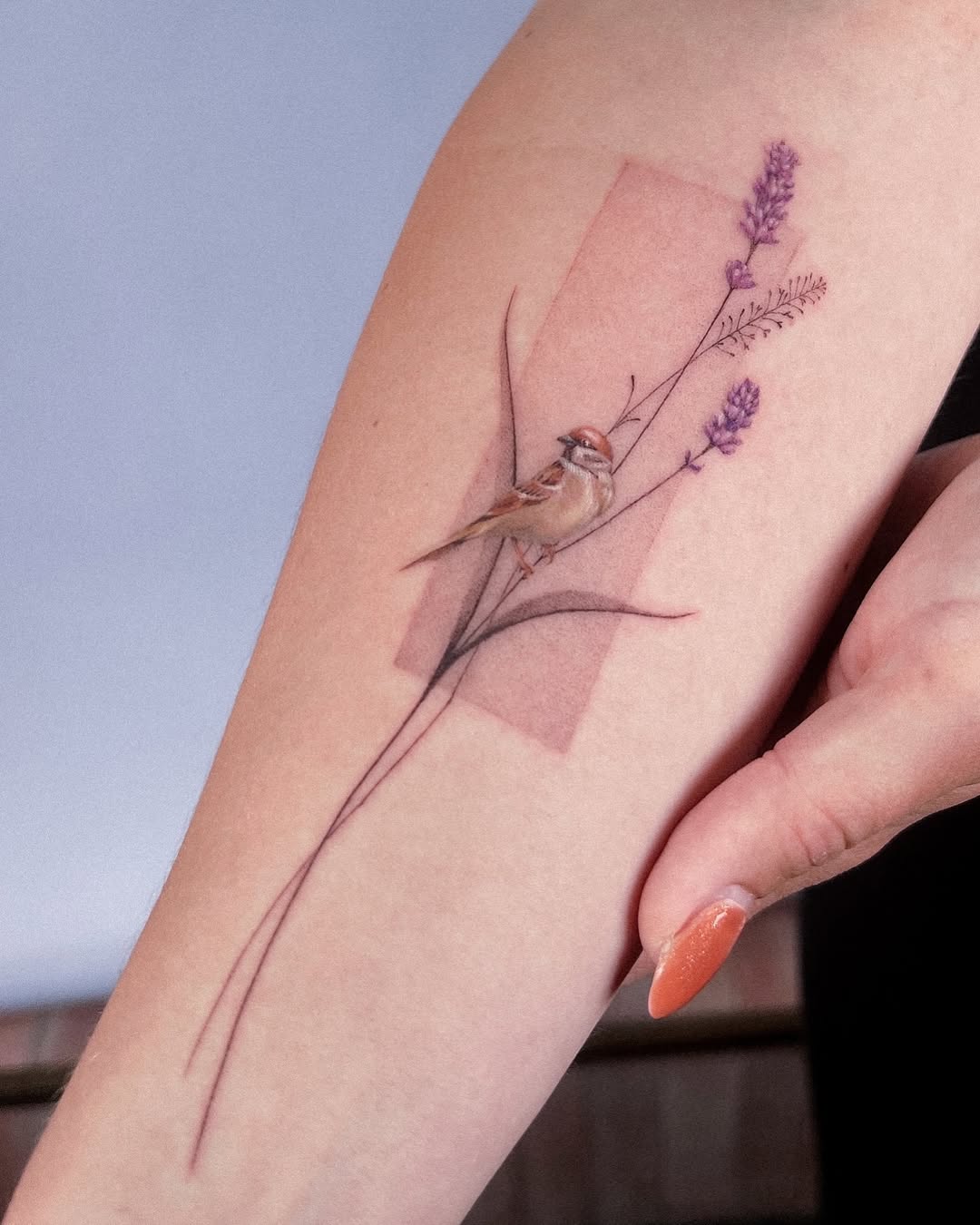 27 Lavender Tattoo Ideas : Fine Line, Bee, Rosemary, Black and Grey, Minimalist, Men and Women