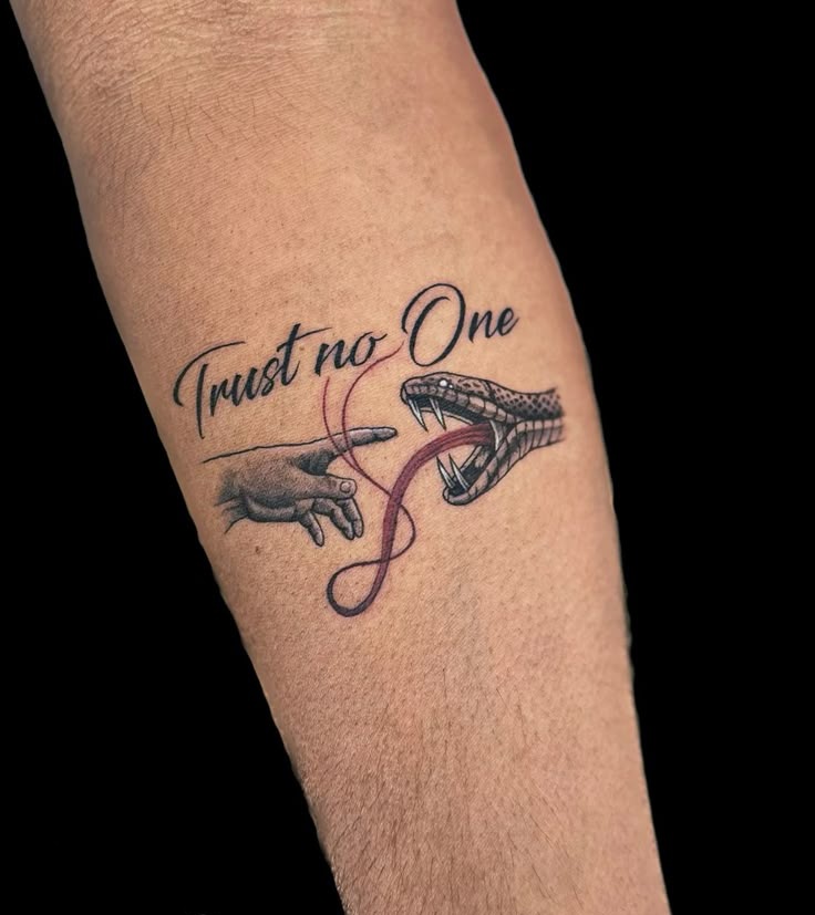 25 Trust No One Tattoo Designs with Lettering, Fonts, Ideas for Men and Women