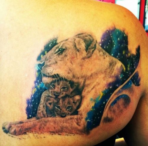 19 Lion Tattoo with Cubs: Celebrate Family and Love