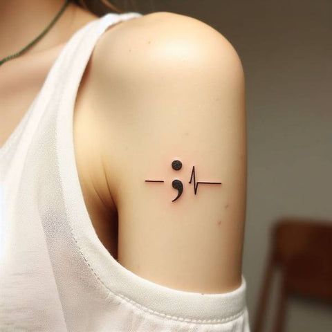 30 Stunning Semicolon Tattoo Ideas for : Minimalist, Butterfly, Floral, Heart & More