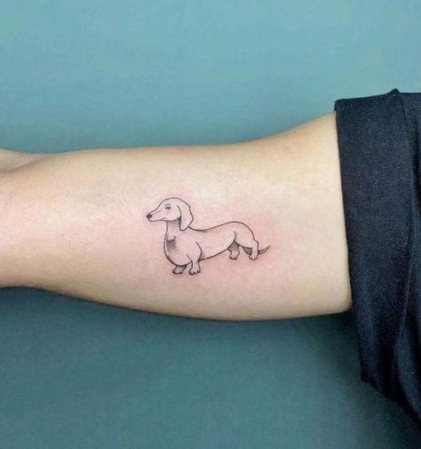 15 Sleek Dog Outline Tattoo Ideas